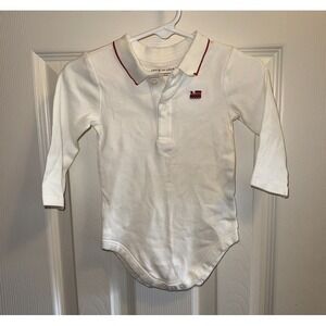 Janie and Jack bodysuit Long Sleeve 6-12 Months Train Red Trim Christmas‎